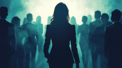 Female manager leading a team