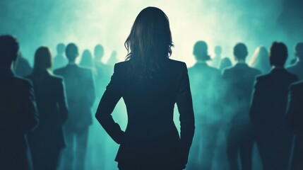 Female manager leading a team