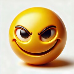Naklejka premium Shiny 3D Yellow Emoji with Detailed Shadows