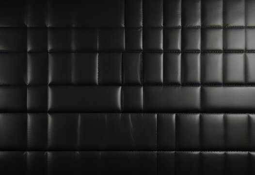 Black leather background with parallel horizontal stitches, creating a textured and modern visual effect,  design,  modern
