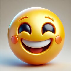 Fototapeta premium Smiling 3D Emoji with Detailed Shadows