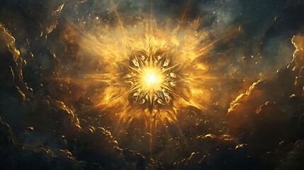 Golden World Illustration Featuring Elegant Metallic Tones and Luxurious Details