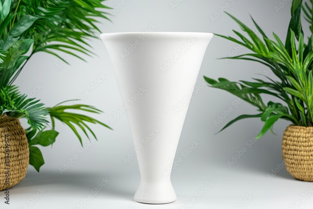 Poster A flat, clean design of a funnel and filter paper setup, with exaggerated simplicity against a white backdrop