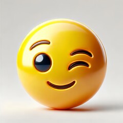 Fototapeta premium Winking Emoji 3D Design with Detailed Shadows
