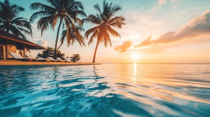 Private Villas Overlooking Beach at Sunset