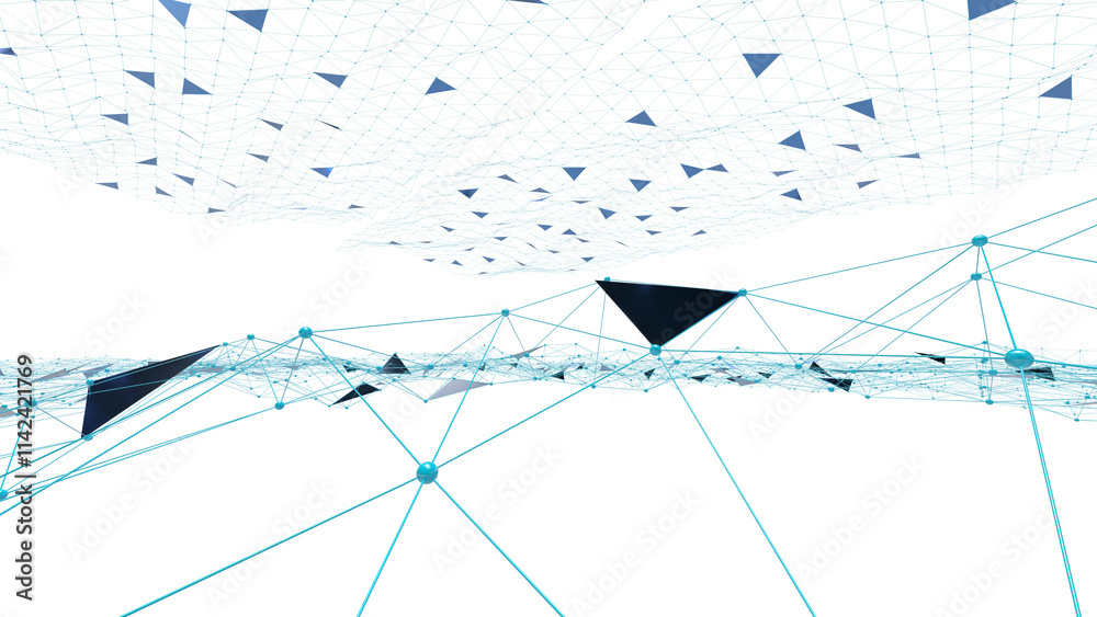 Aufkleber abstract digital background of points and lines. glowing black plexus. big data. network or connecti