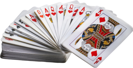 Fan of Playing Cards Deck of Cards Casino Game Gambling Cards Closeup
