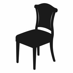 Dining Chair vector silhouette on white background