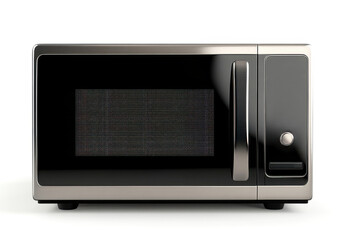 Obraz premium Modern stainless steel microwave located in a kitchen setting for quick meal preparation and reheating tasks