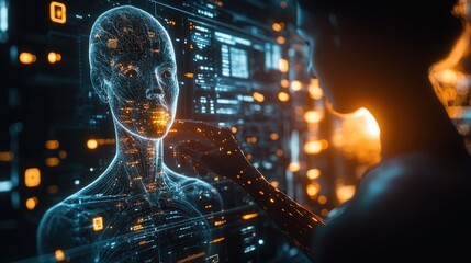 Digital Genesis: AI Interaction on a Futuristic Interface