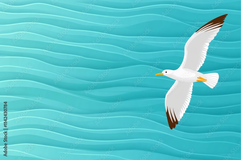 Poster a minimalist illustration of a soaring bird with clean, flowing lines against a soft gradient backgr