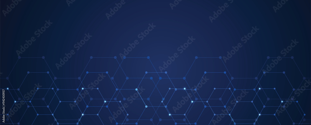 Aufkleber Geometric hexagon abstract science and technology background