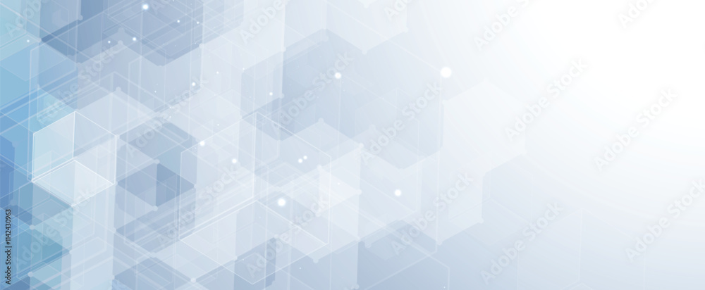 Poster Geometric hexagon abstract science and technology background