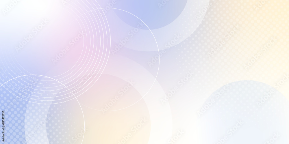 Poster abstract hologram colorful gradient design with halftone circle decoration background. abstract past