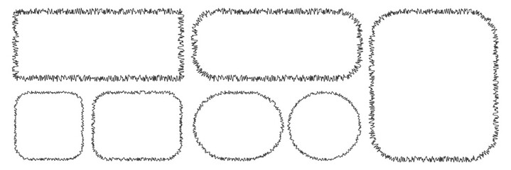 Set of frames in grunge style. Dirty borders collection on white background. Design elements for banner, poster, flyer, invitation, card, social networks, blog posts, stories, Vector illustration. 55