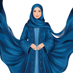 hijab and abaya dress wearing Muslim girl mockup