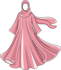 hijab and abaya dress wearing Muslim girl mockup