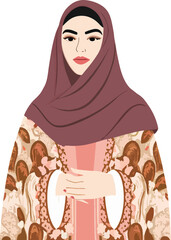 hijab and abaya dress wearing Muslim girl mockup