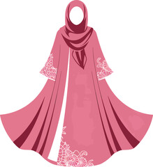 hijab and abaya dress wearing Muslim girl mockup