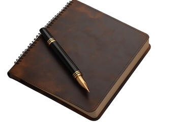 a pen on a notebook