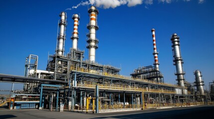 Obraz premium Oil refineries and chemical plants in industrial areas