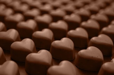 Fototapeta premium heart shaped chocolate candy pattern