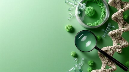 Compact Bio Identification Tool with DNA Magnifier and Smart Display on Green Background