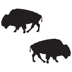Bison Silhouette, Bison Vector Silhouette, Bison cartoon Silhouette, Bison illustration, Bison icon Silhouette, Bison Silhouette illustration