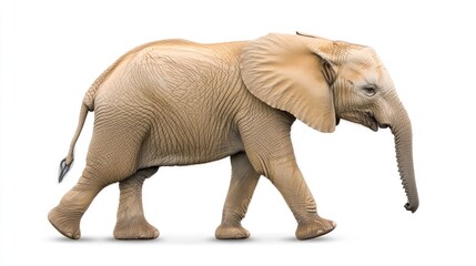 Obraz premium Young African Elephant Walking with Grace and Strength in Nature