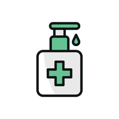 Antiseptic icon features a clean and modern design, perfect for representing hygiene products, wound care, or infection prevention