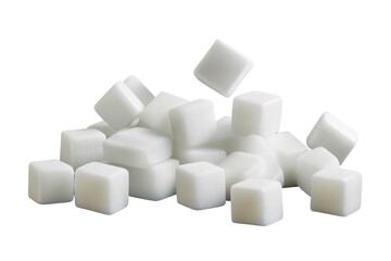 a pile of white cubes