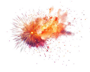 Colorful explosion effect on a white isolated background.
