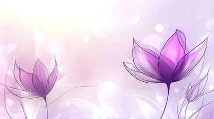 Obraz premium Delicate Purple Lotus Flowers on Soft Colorful Background