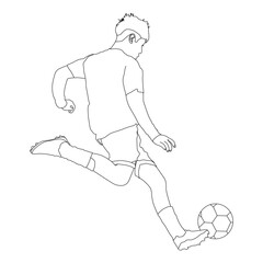 Football Player line art vector design. Football Player outline illustration design.