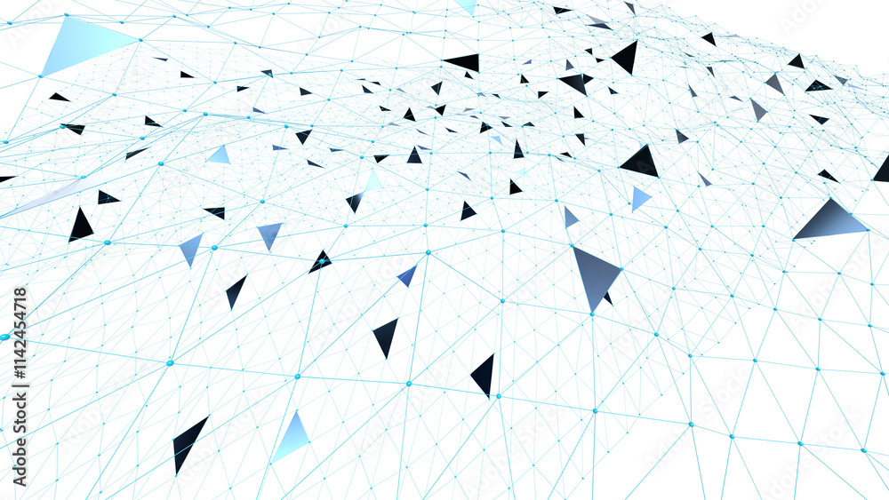 Poster abstract digital background of points and lines. glowing black plexus. big data. network or connecti