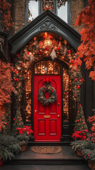 Fototapeta premium christmas decoration on the house