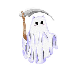 A ghost with a scythe in his hand 