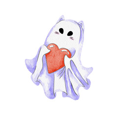 A ghost with a heart in its hands