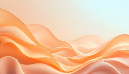 Abstract orange waves flow across a dark background. Fiery orange waves dance across a black void, abstract spectacle of light and energy. Flowing orange and black abstract waves in motion