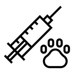 Syringe icon vector, line style illustration.