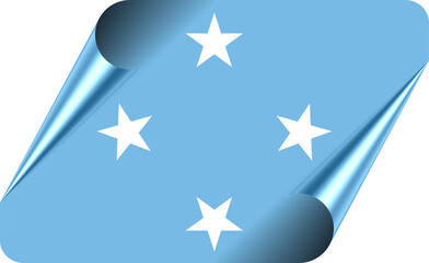 Micronesia Flag with Modern Folded Paper Effect