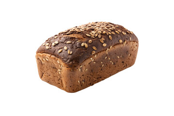 Vollkorn Bread Loaf with Seeds Isolated on White Background