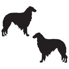 Borzois Silhouette, Borzois Vector Silhouette, Borzois cartoon Silhouette, Borzois illustration, Borzois icon Silhouette, Borzois Silhouette illustration