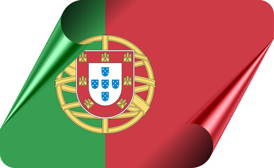 Portugal Flag with Modern Folded Paper Effect