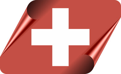 Switzerland Flag with Modern Folded Paper Effect