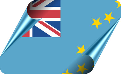 Tuvalu Flag with Modern Folded Paper Effect