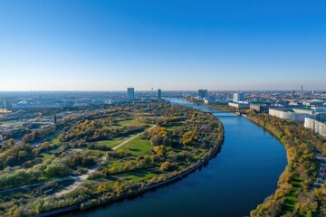 Obraz premium Aerial View of Berlin's Scenic Landscape