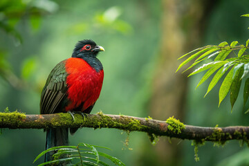 Obraz premium It is a bird with the red chest