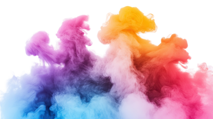 Abstract Rainbow Ink Explosion: A vibrant and ethereal explosion of colorful ink, creating a captivating abstract art backdrop. The swirling, dynamic forms evoke a sense of energy, movement.