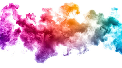 Rainbow Ink in Motion: Abstract art featuring vibrant, swirling colors of ink in water, creating a mesmerizing and colorful display. Perfect for designs needing a splash of creativity. 